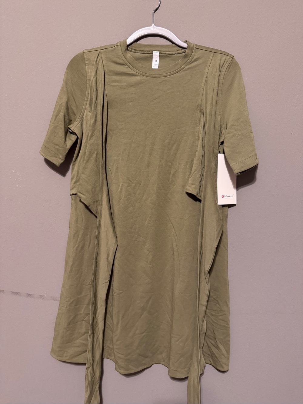 lululemon athletica Olive Green Crew Neck Tee